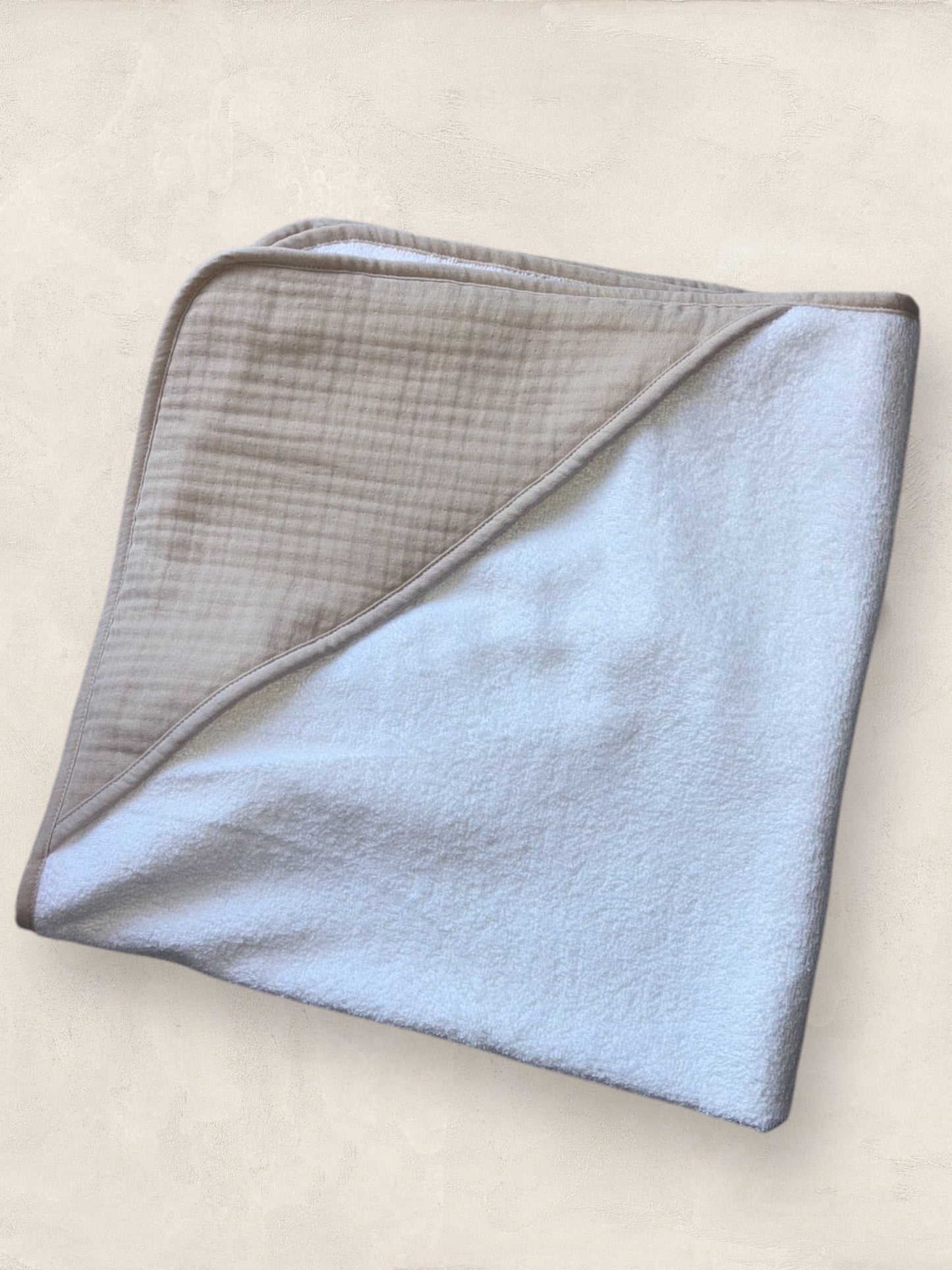 Cape de bain gaz de coton et gant