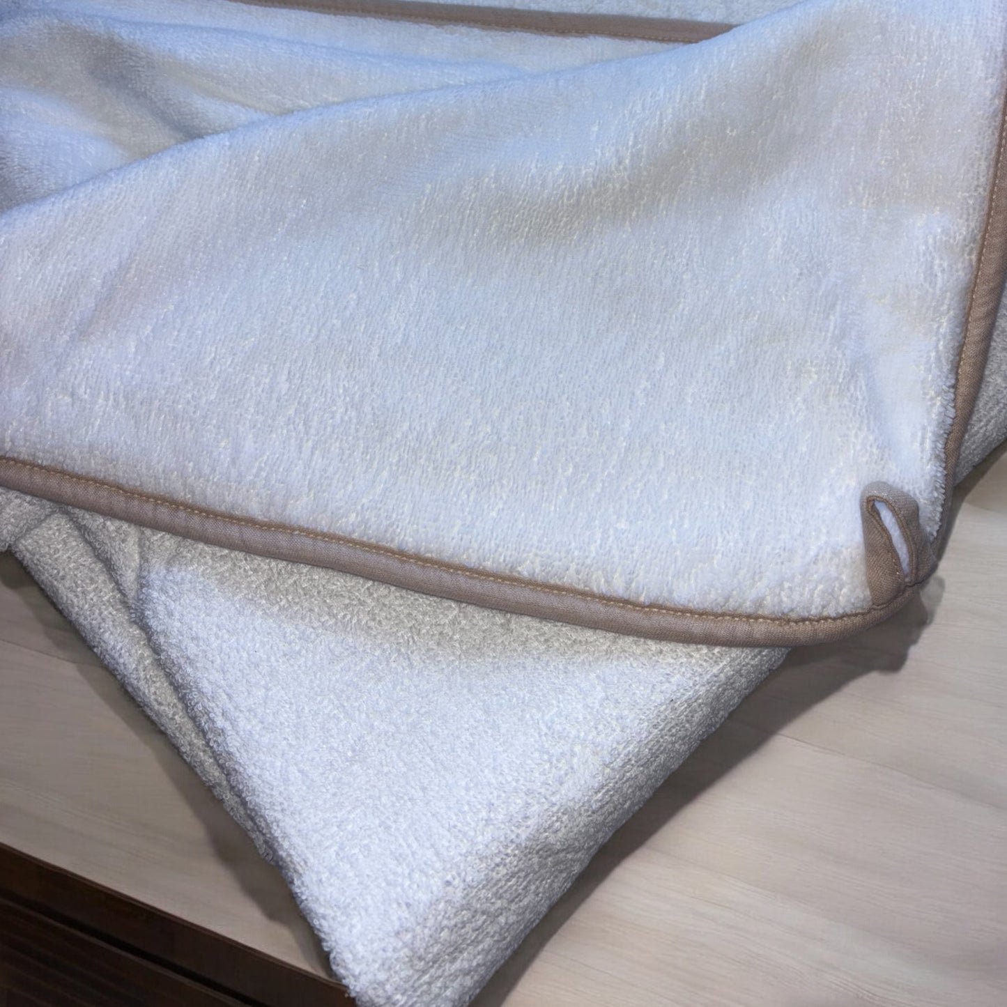 Cape de bain gaz de coton et gant